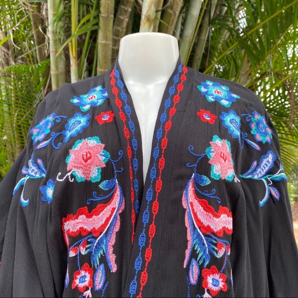 Curations Black Embroidered Open Cardigan XS/S - Picture 3 of 10